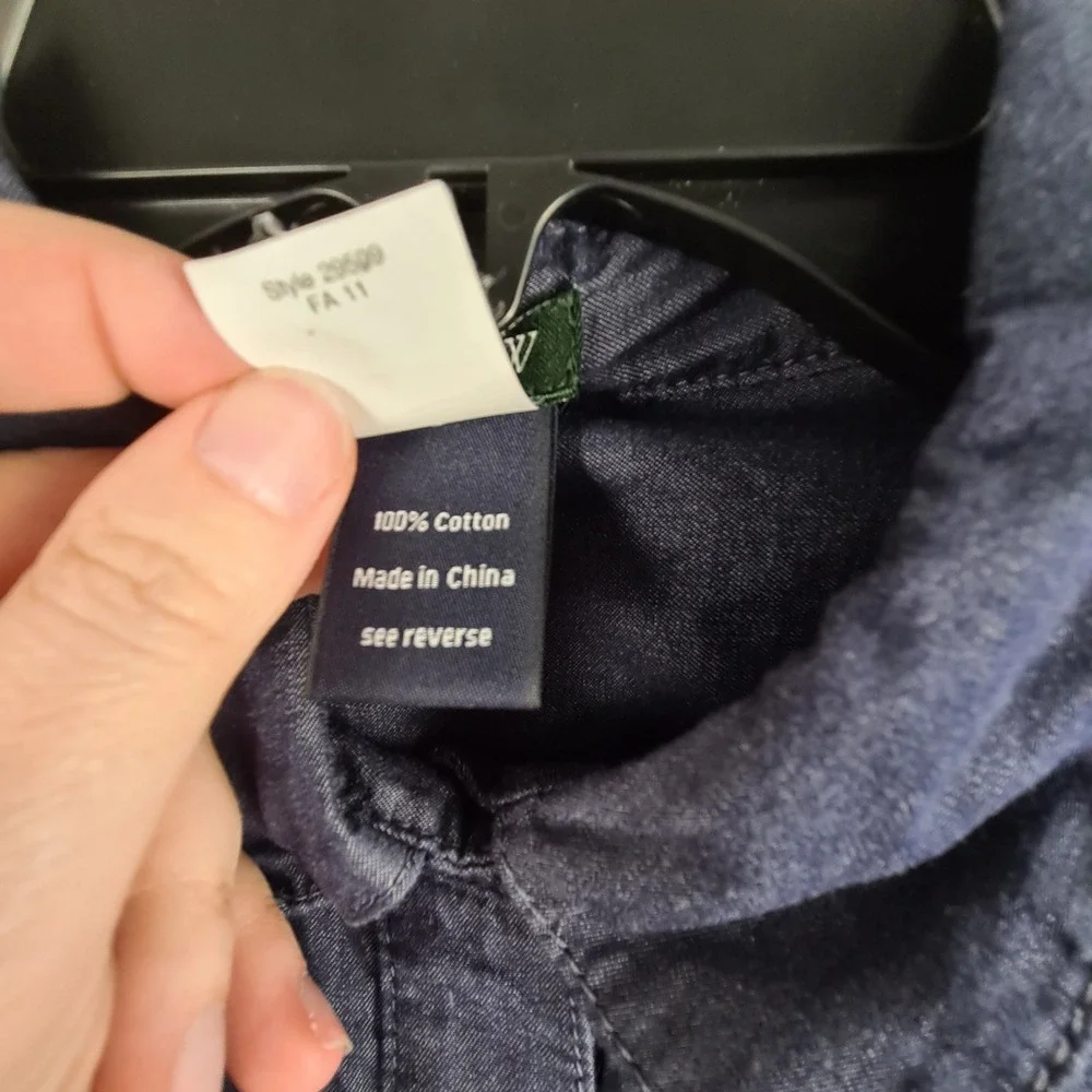 J Crew Women's Chambray Denim Roll Tab Sleeve Shift Shirt Belt Dress‎ Small Blue - Picture 3 of 8